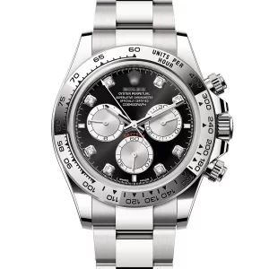 Daytona 40 Black Diamond Dial White Gold Oyster