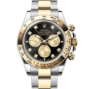 Daytona 40 Black Diamond Dial Yellow Gold and Oystersteel