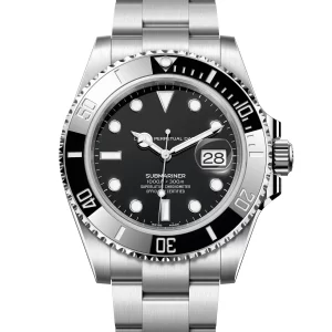 Submariner Date Stainless Steel Black Dial Black Bezel 41mm